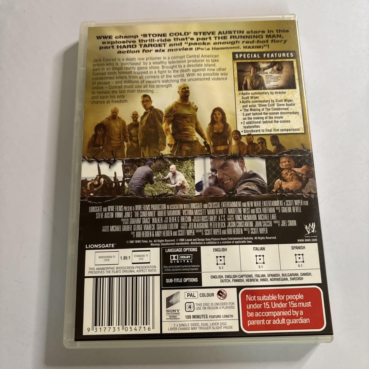 The Condemned (DVD, 2007) Vinnie Jones,  Steve Austin Region 4