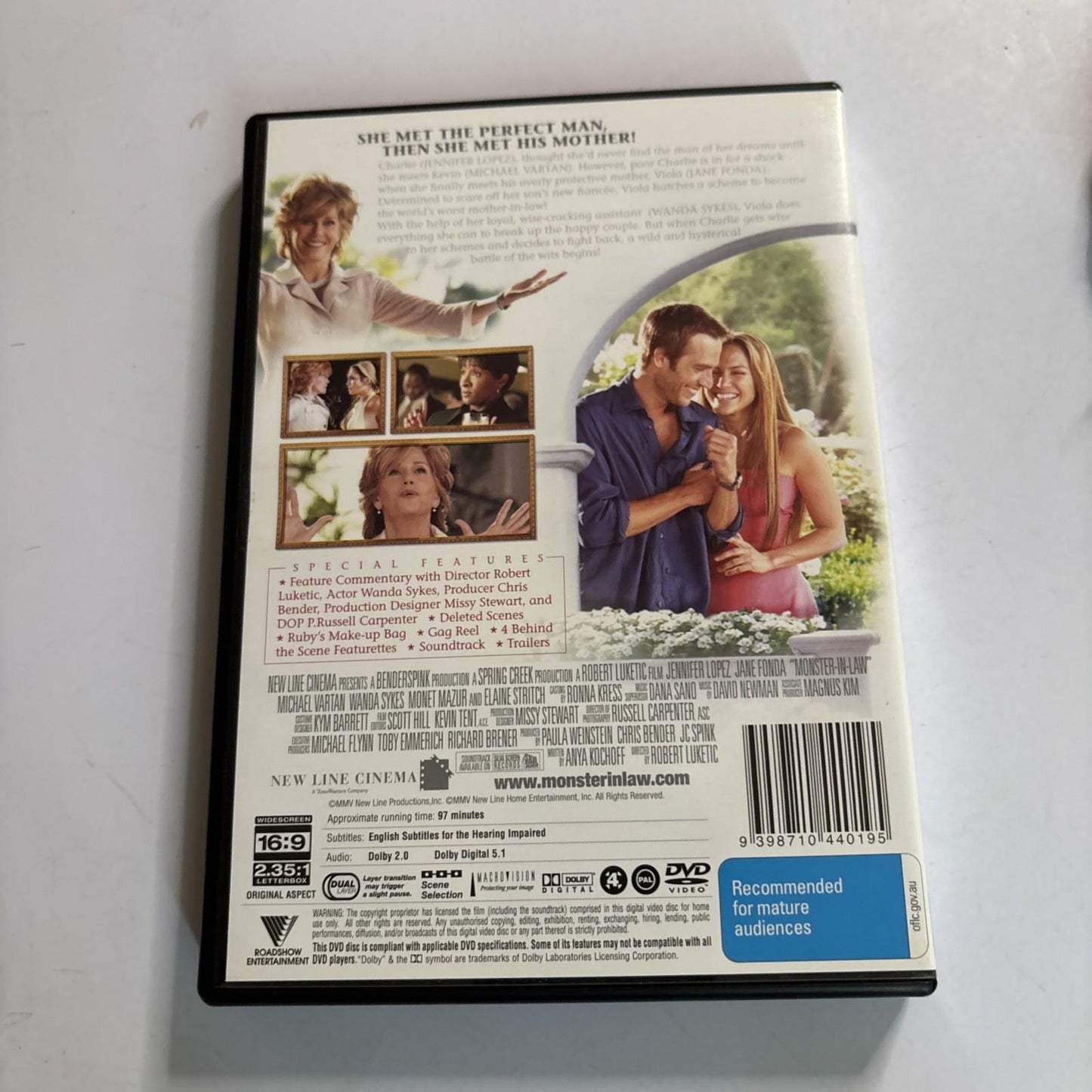 Monster in Law (DVD, 2005) Jennifer Lopez, Jane Fonda Region 4