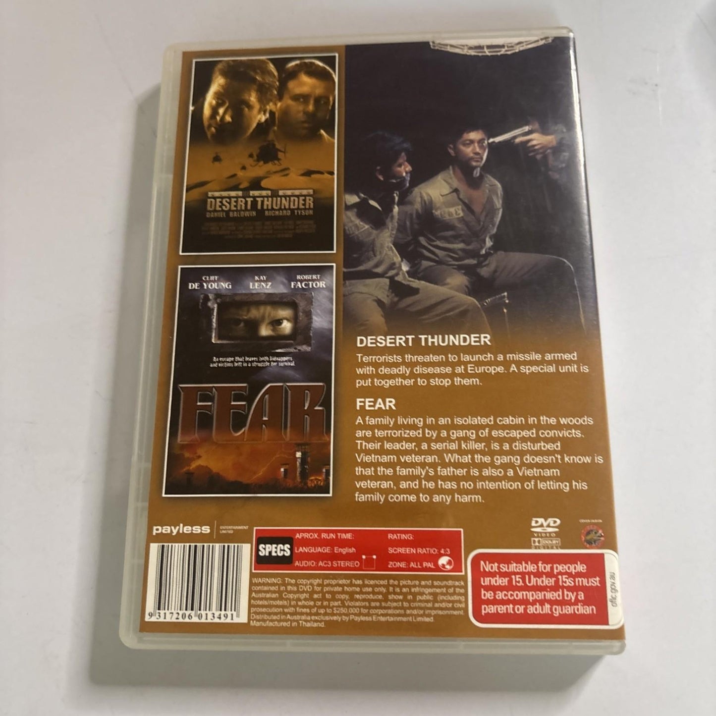Desert Thunder / Fear DVD All Regions