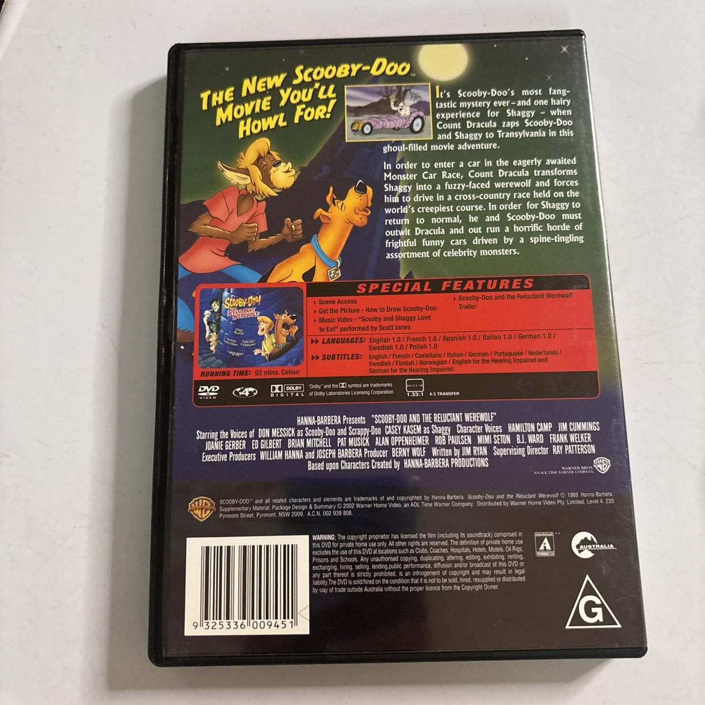 Scooby Doo and the Reluctant Werewolf (DVD, 1988)  Region 4