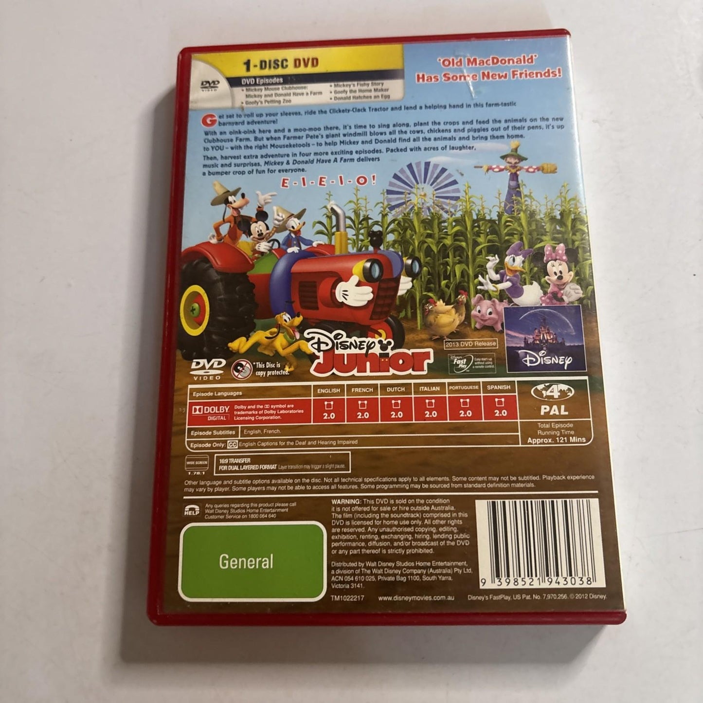 Mickey Mouse Clubhouse - Mickey & Donald Have a Farm (DVD, 2012) Region 4