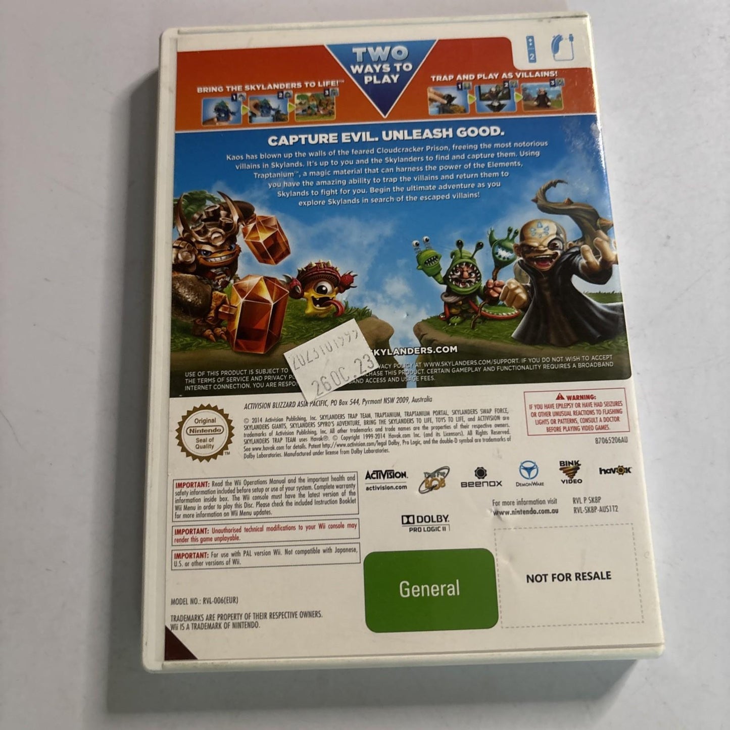 Skylanders Trap Team Nintendo Wii PAL