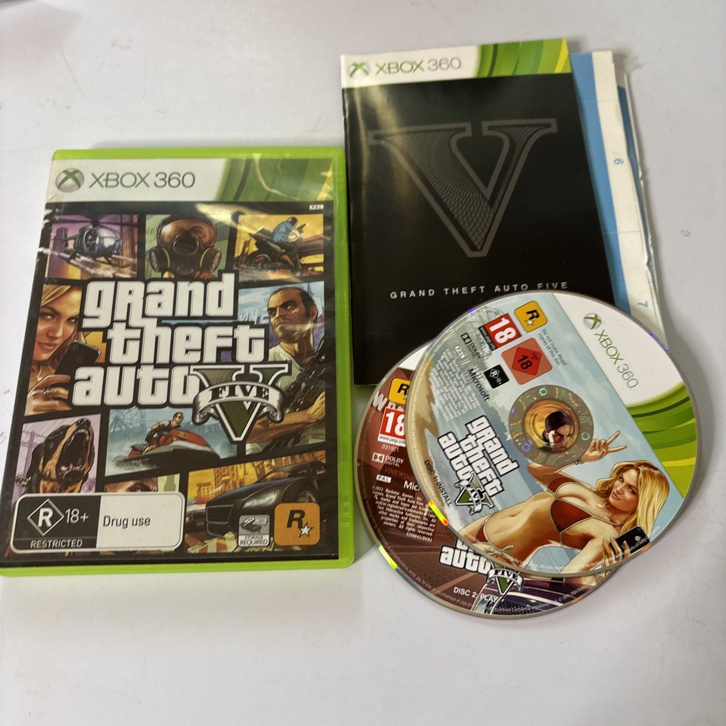 Grand Theft Auto V (Microsoft Xbox 360, 2013) Manual Map PAL