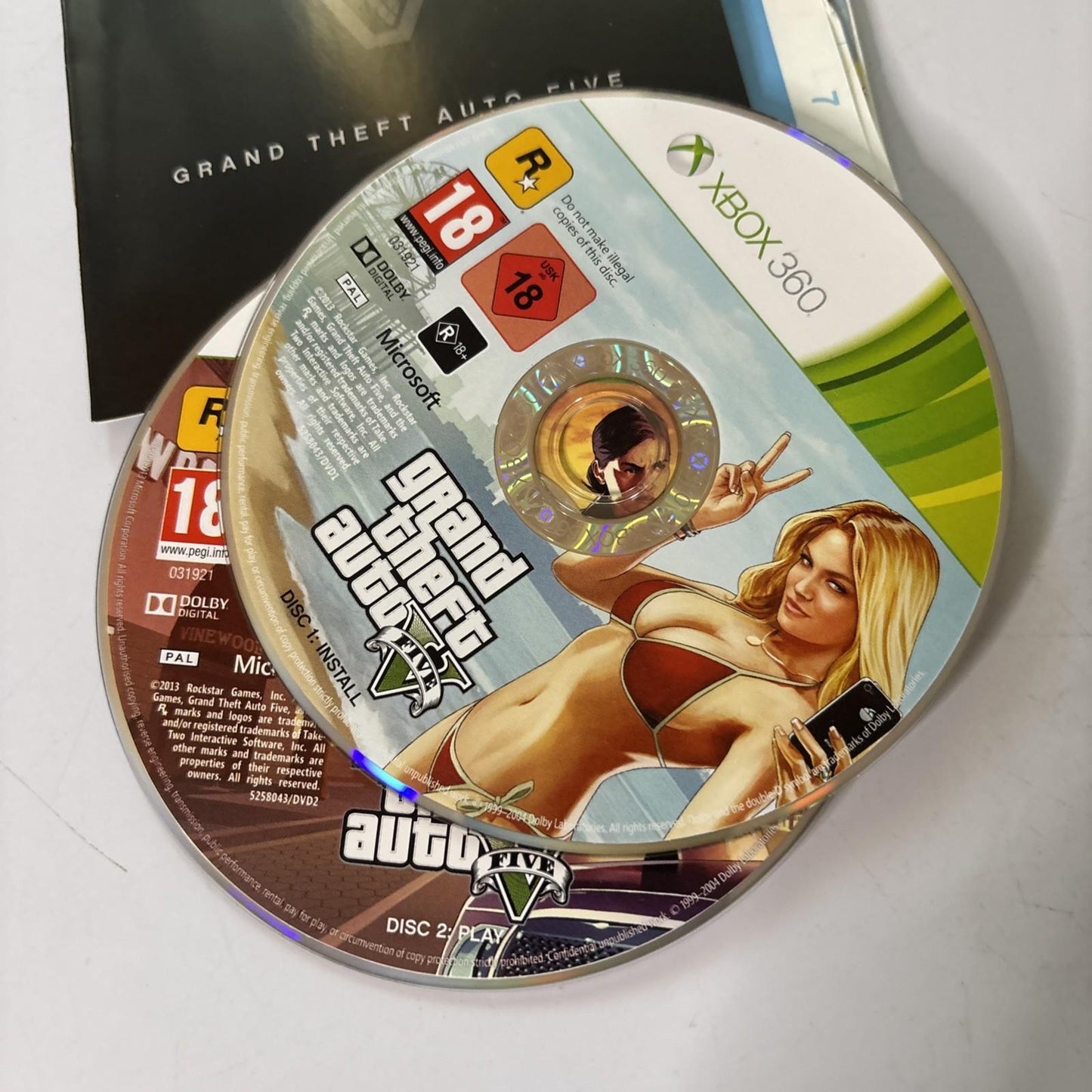 Grand Theft Auto V (Microsoft Xbox 360, 2013) Manual Map PAL