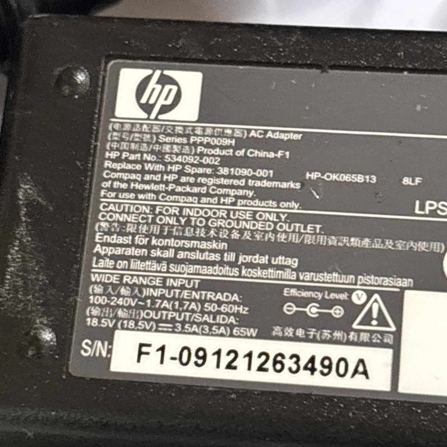 Genuine HP Ppp009H AC Adapter 18.5V 3.5A