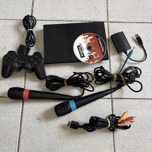 Sony Playstation 2 Slim Console SCPH-7002 PAL SingStar 2x Microphones + Game