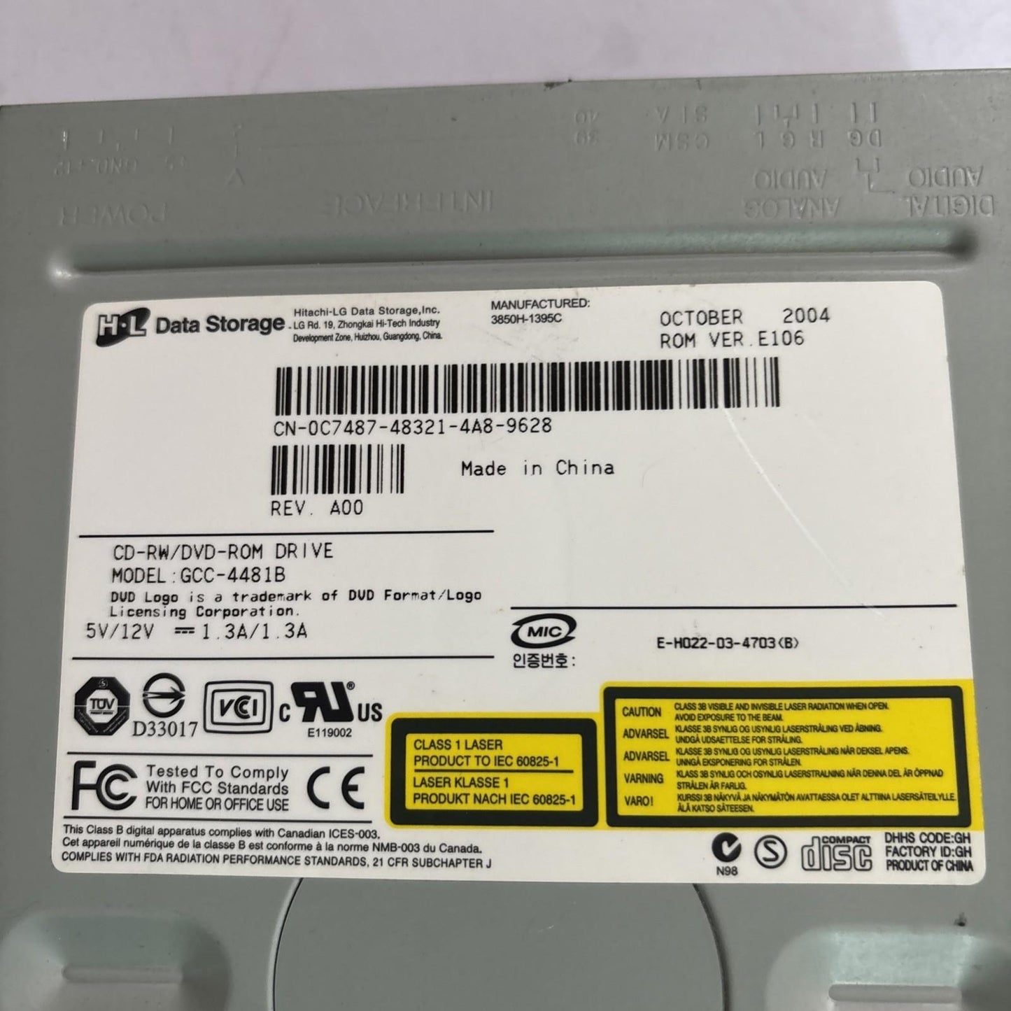 Hitachi LG Internal DVD Drive GCC-4481B