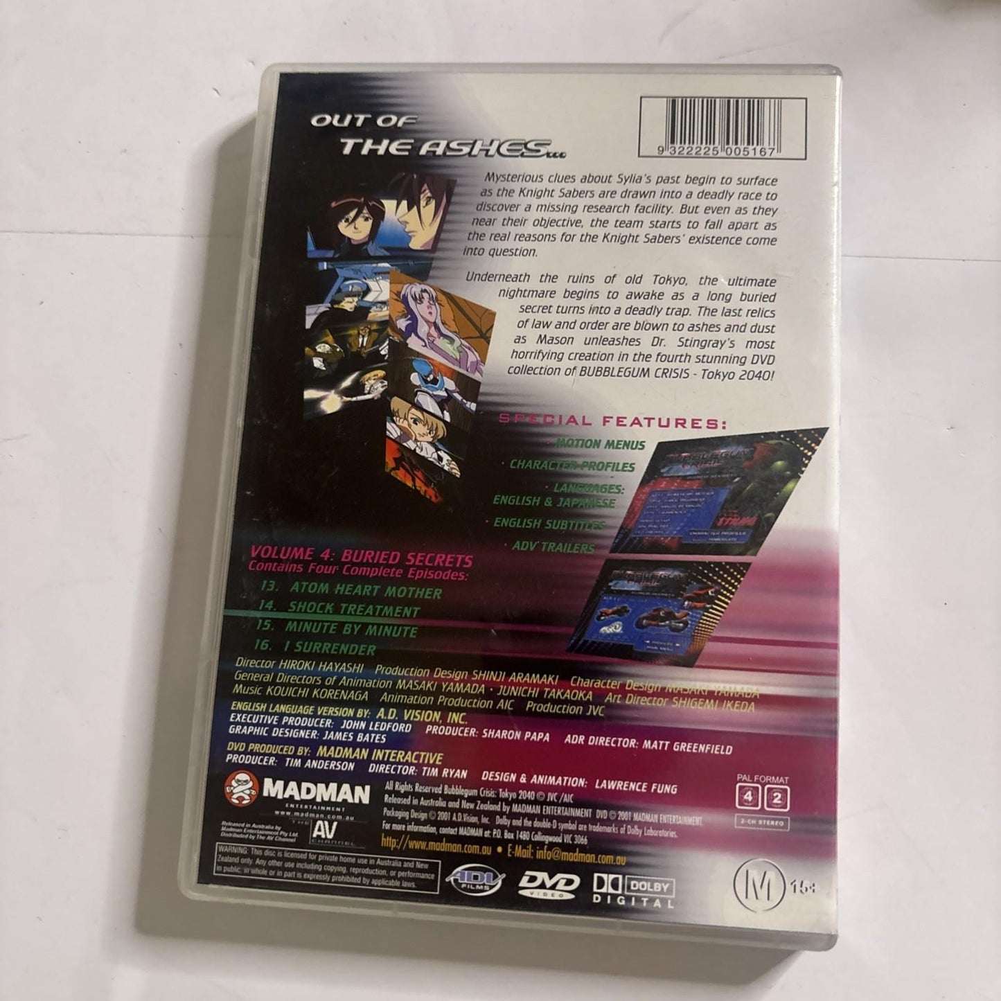 Bubblegum Crisis Tokyo 2040 : Vol 4 (DVD, 2000) Region 4,2