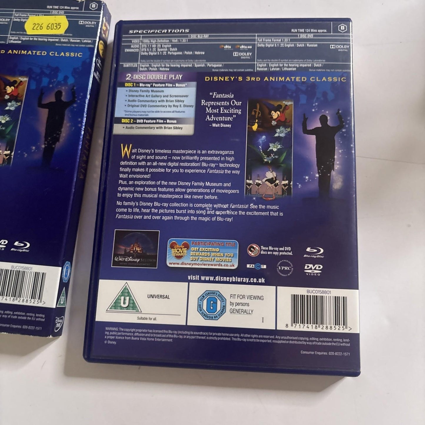 Fantasia - The Original Classic (Blu-ray + DVD) Disney Region B