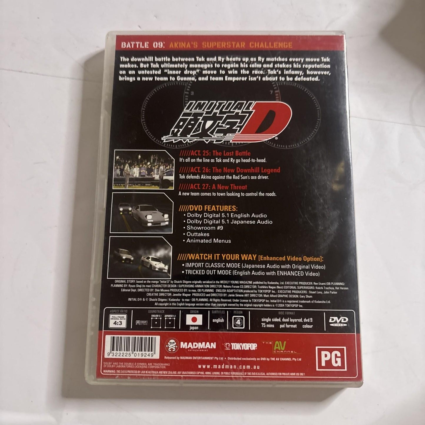 Initial D - Battle : Vol 9 (DVD, 1998) Region 4