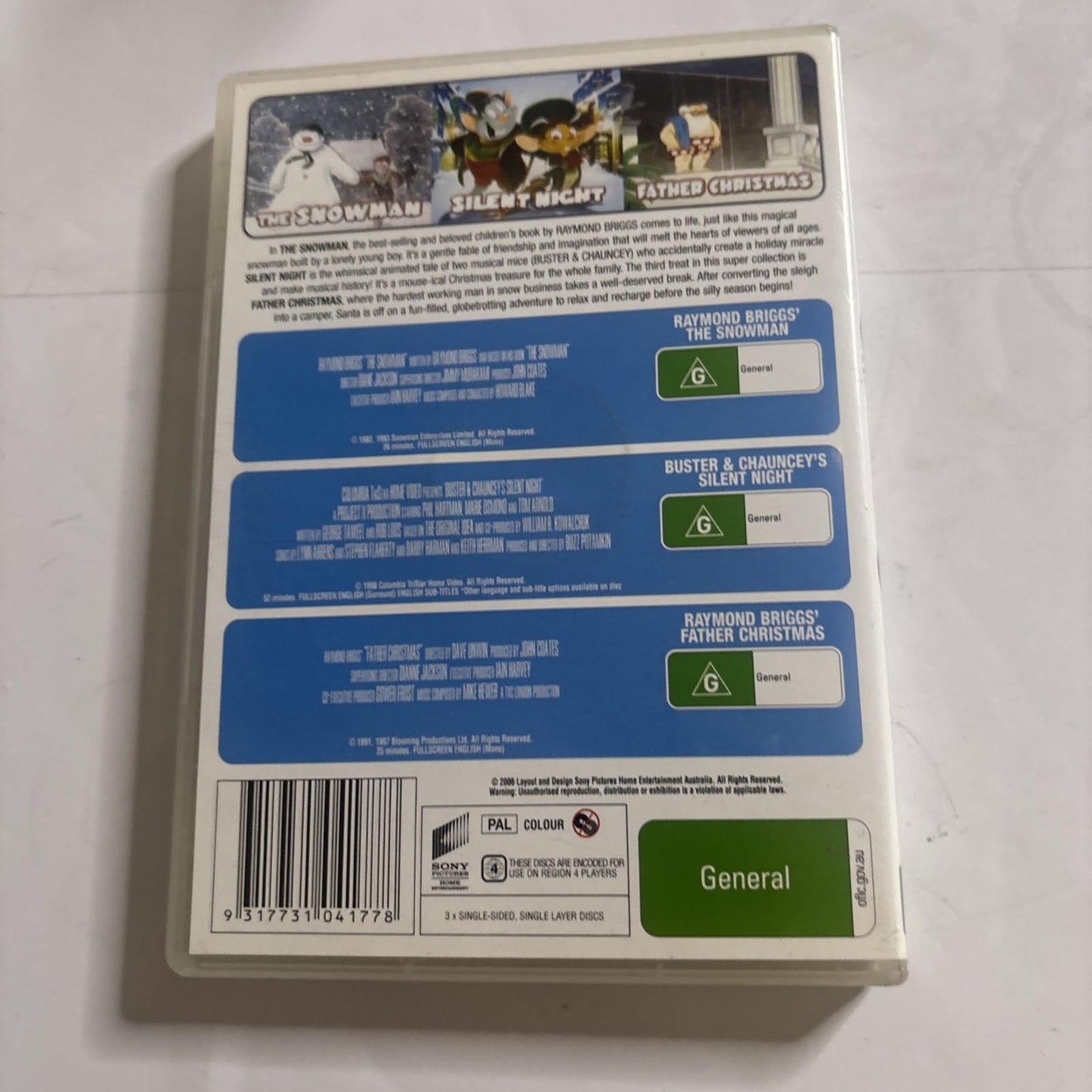 The Snowman / Buster & Chauncey's Silent Night / Father Christmas DVD Region 4