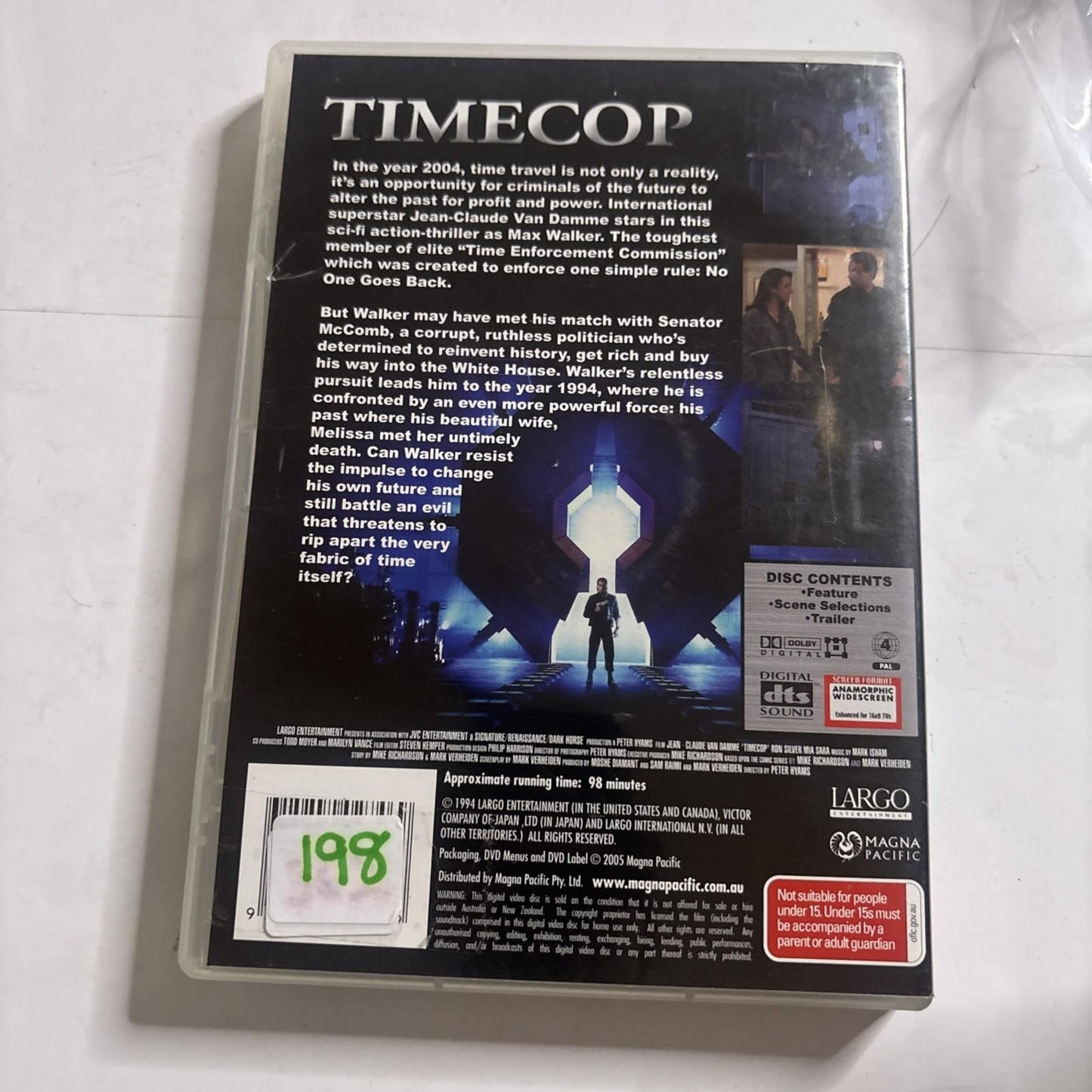 Timecop (DVD, 1994) Jean-Claude Van Damme Region 4