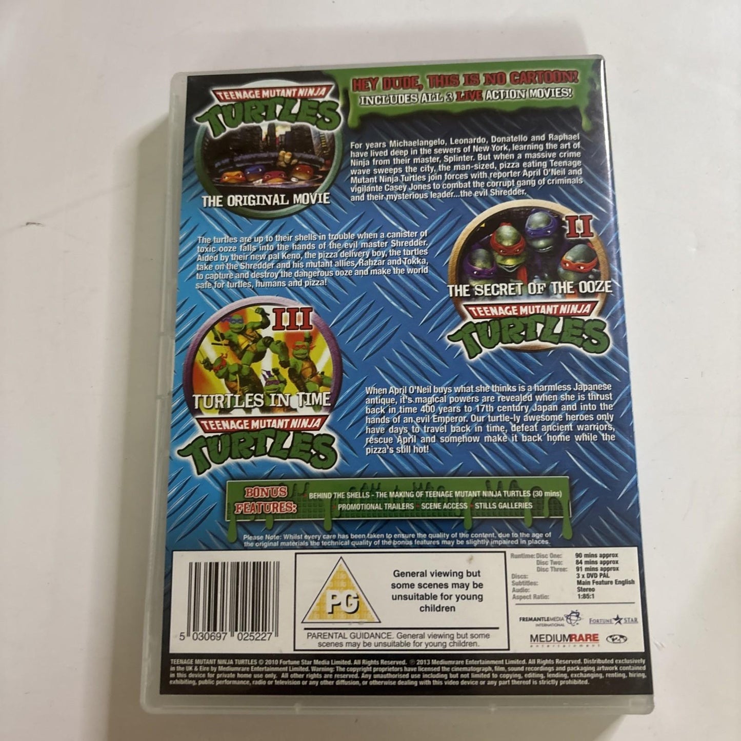 Teenage Mutant Turtles Movie 1 2 3 (DVD, 3-Disc) Region 2