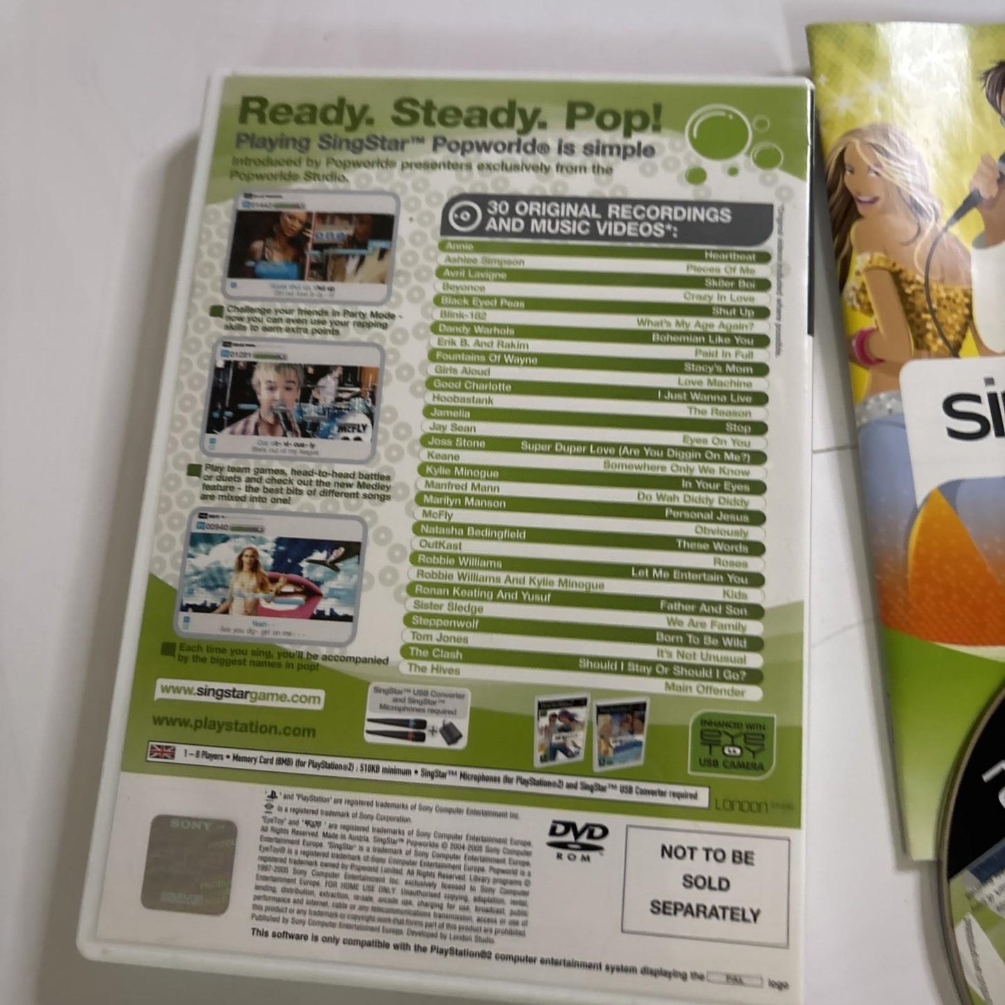 SingStar Popworld Sony Playstation 2 PS2 Manual PAL