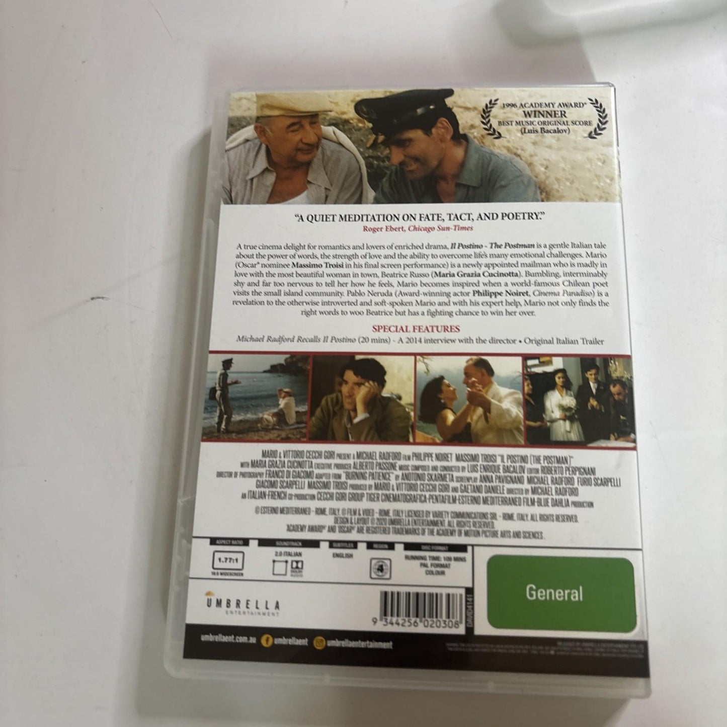 Il Postino (DVD, 1994) Massimo Troisi, Philippe Noiret Region 4