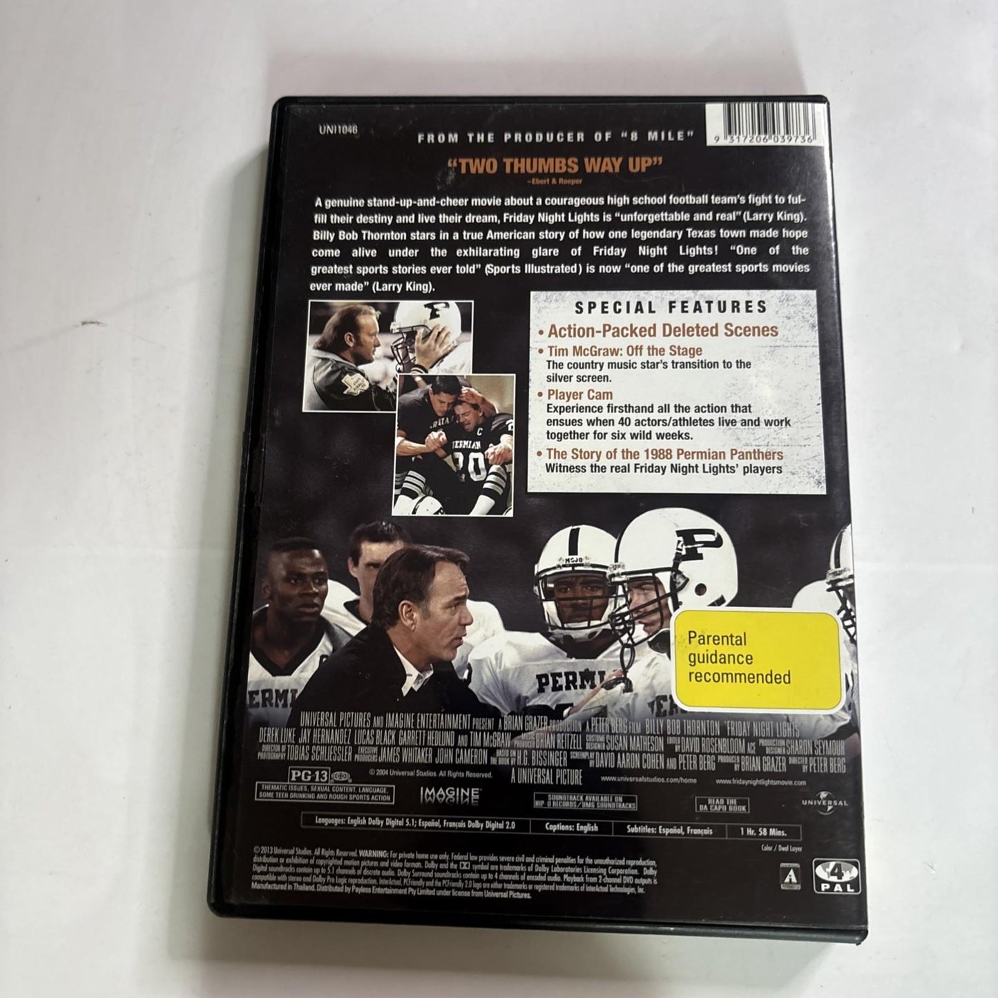 Friday Night Lights (DVD, 2004) Billy Bob Thornton Region 4