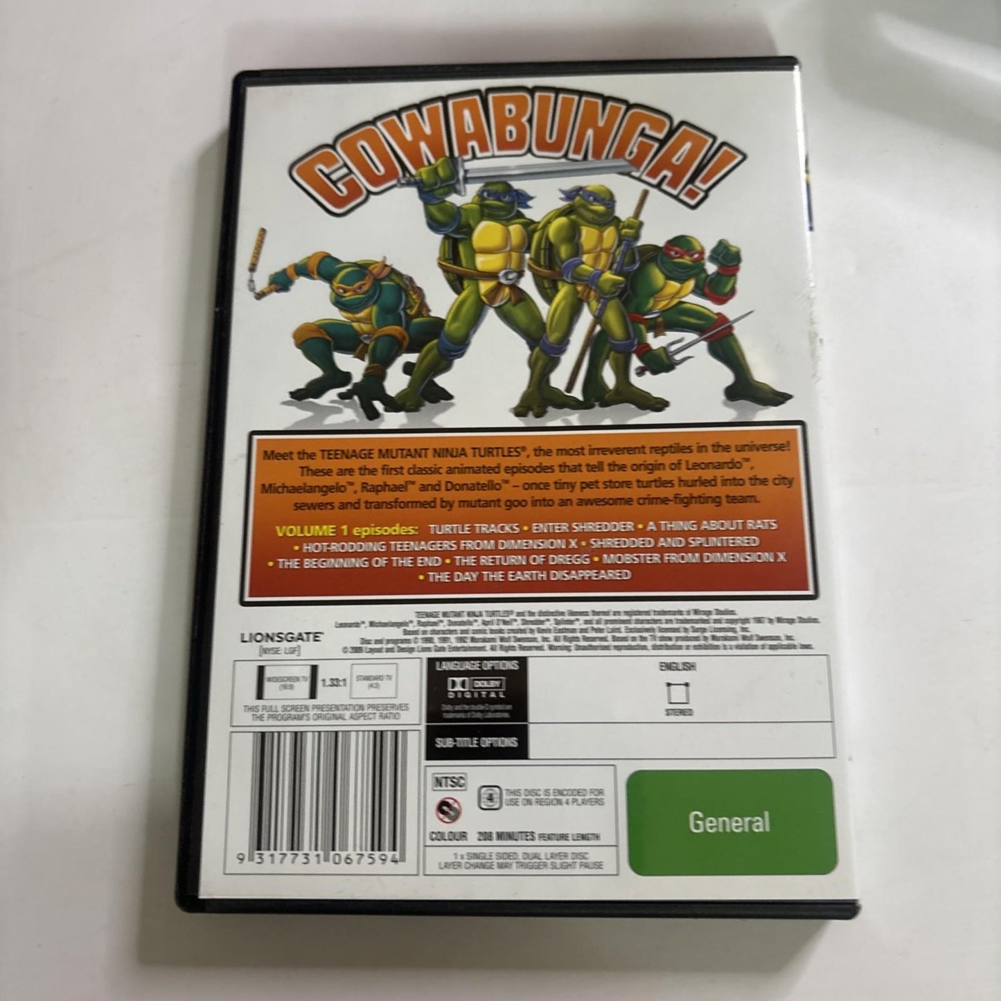 Teenage Mutant Ninja Turtles : Vol 1 (DVD, 1987) Region 4 NEW