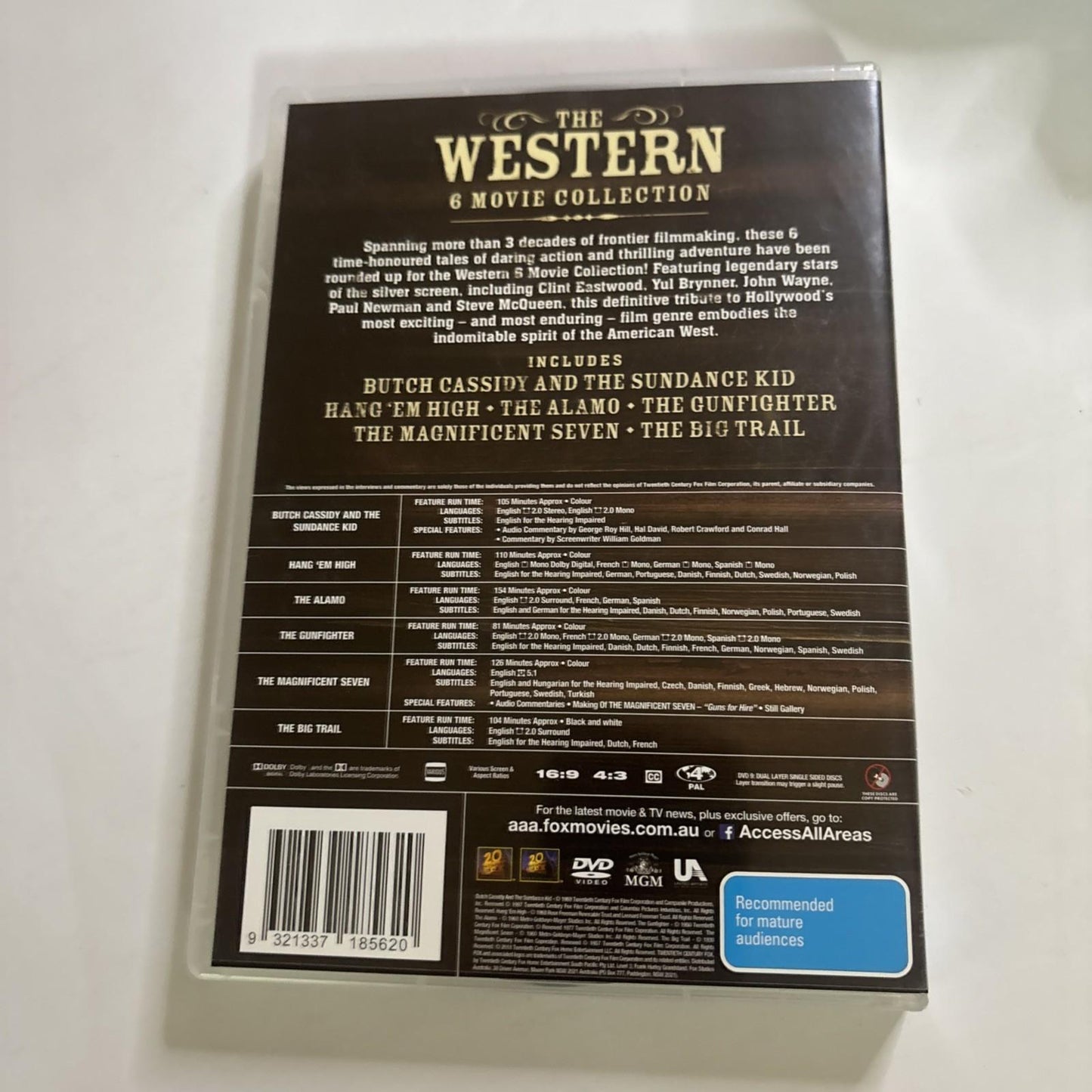 The Western : 6 Movie Collection (Box Set, DVD, 2018) Region 4