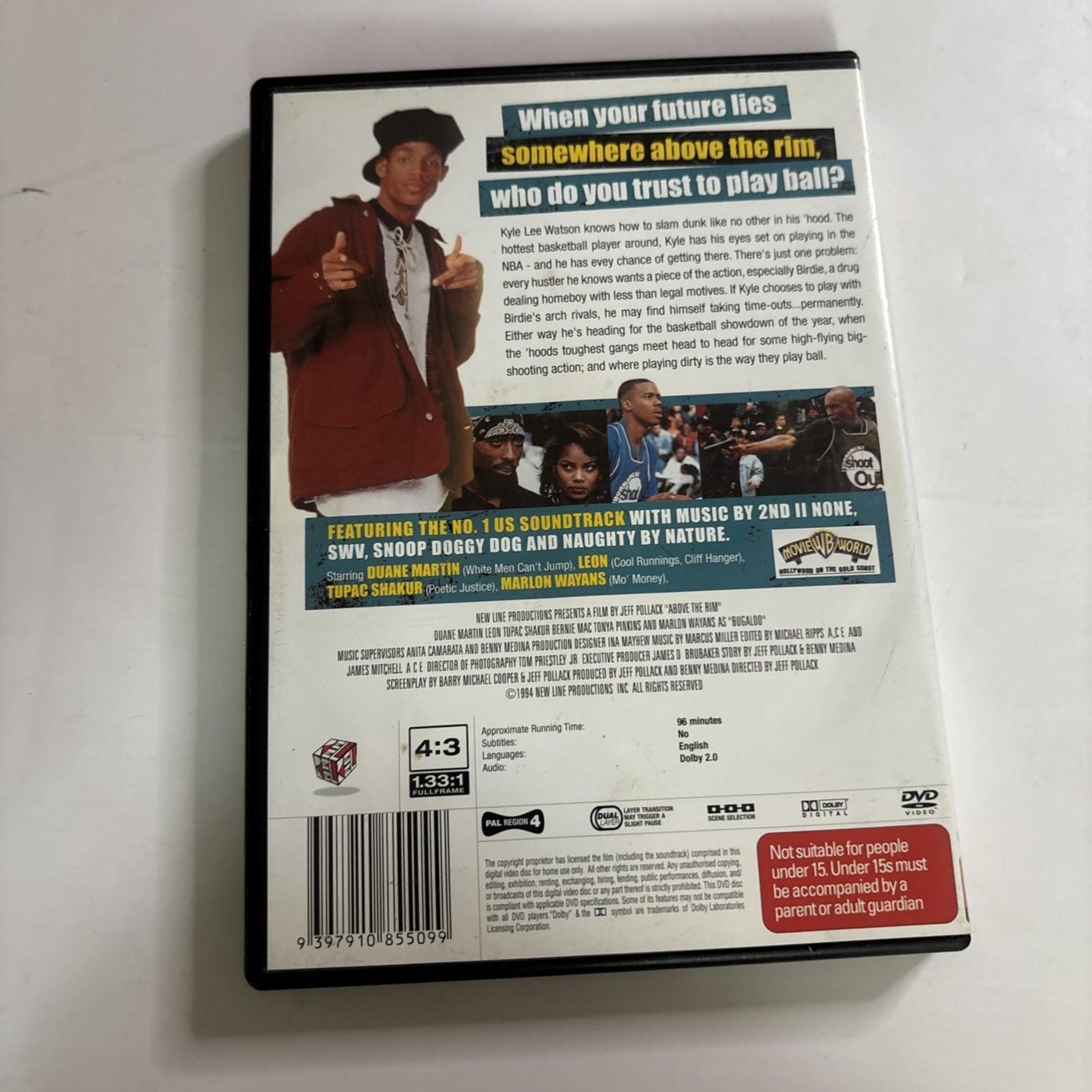 Above the Rim (DVD, 1994) Tupac Shakur Region 4