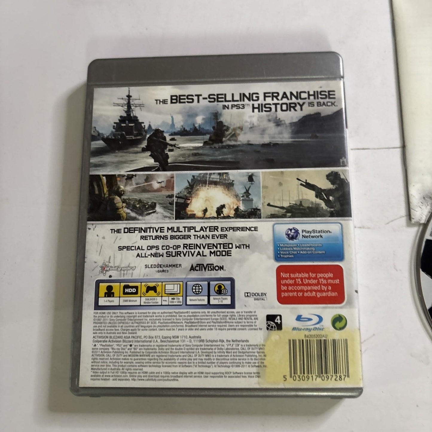 Call of Duty: Modern Warfare 3 - Sony Playstation 3 (PS3) Complete With Manual