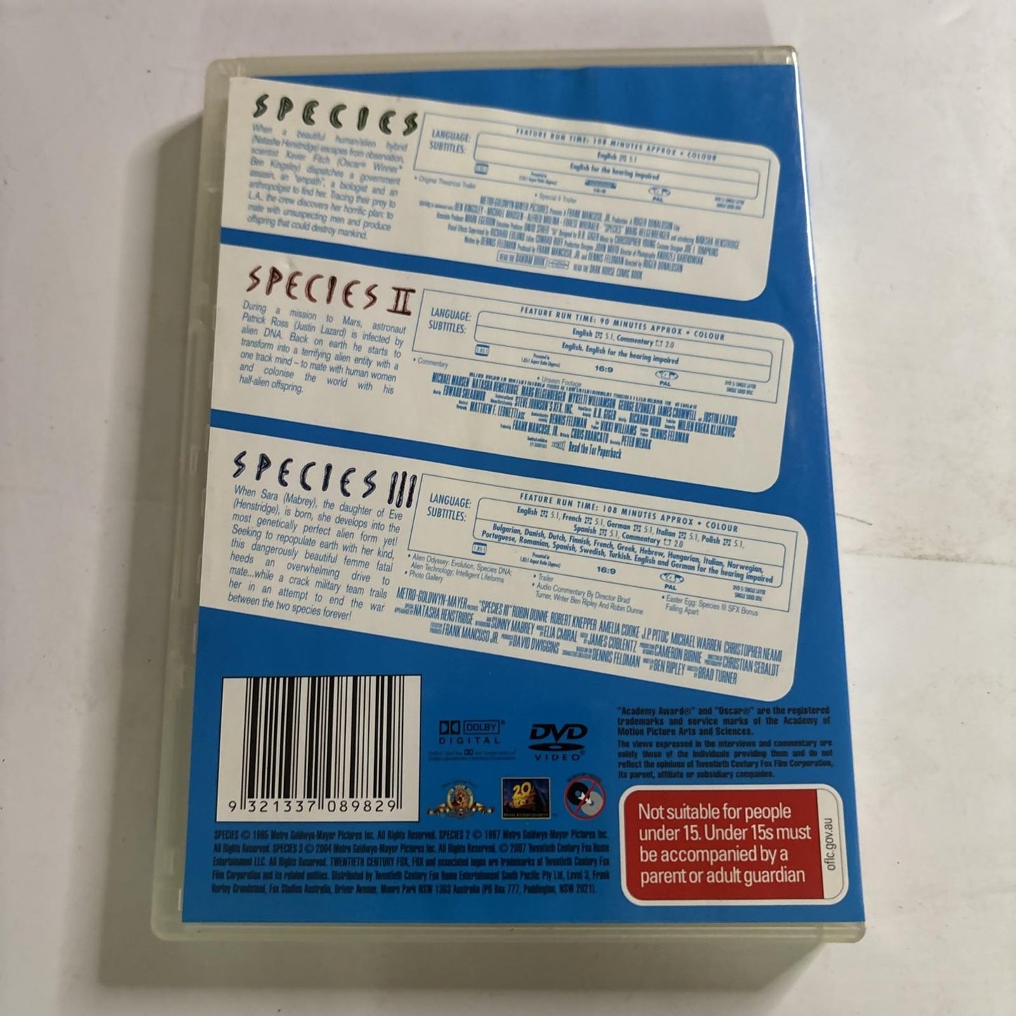 Species / Species 2 / Species 3 DVD  Region 4
