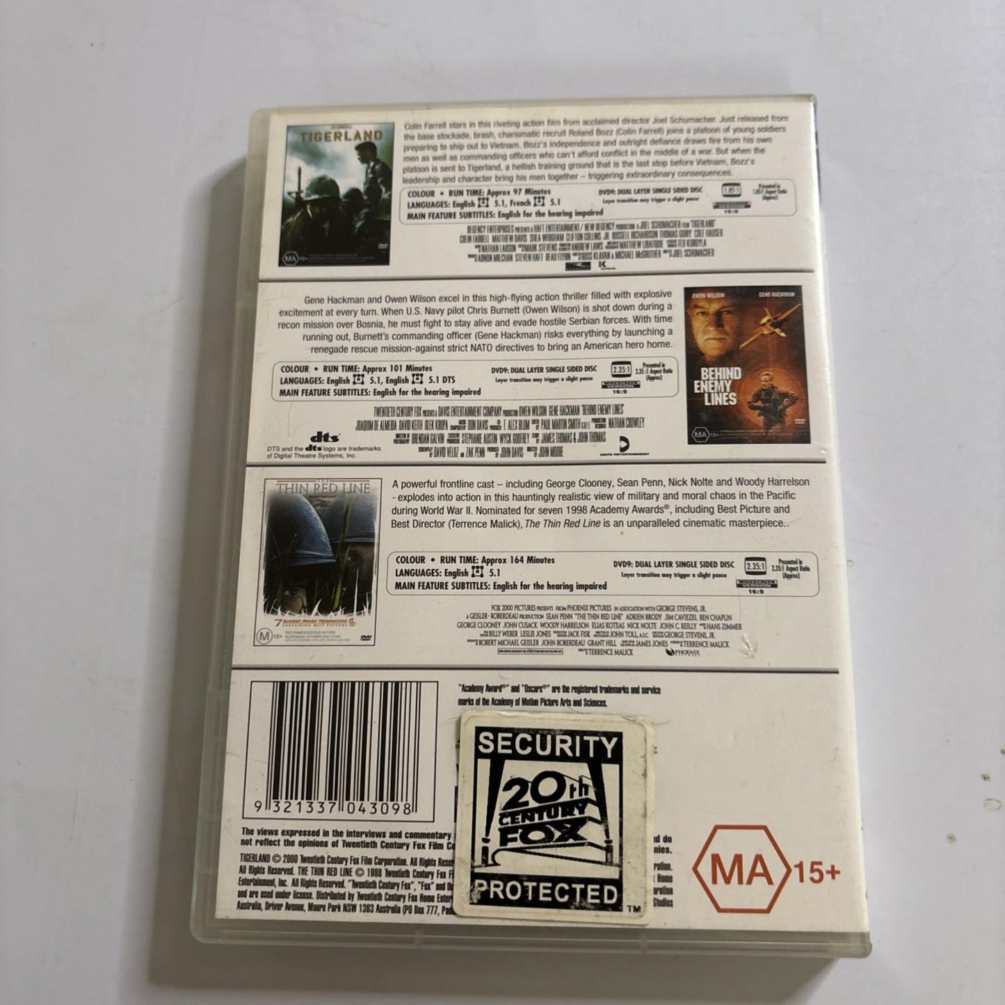 Thin Red Line / Tigerland / Behind Enemy Lines (DVD) Region 4