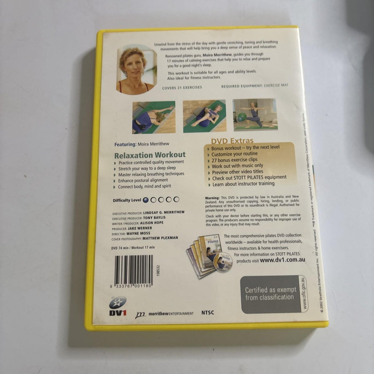 Stott Pilates With Moira - Relaxation Workout (DVD, 2002) All Regions NEW