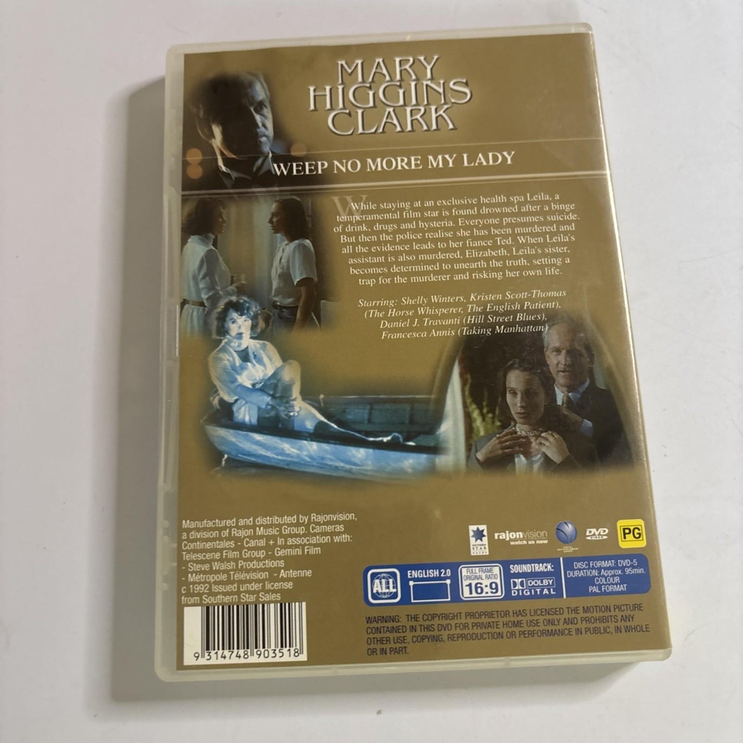Mary Higgins Clark - Weep No more My Lady (DVD, 1992) All Regions