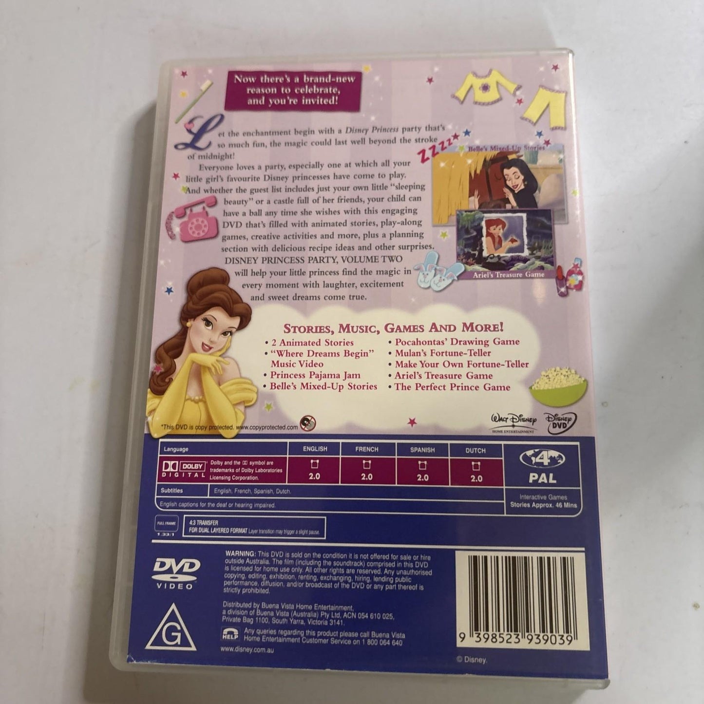 Disney Princess Party - Princess Dress-Up Party : Vol 2 (DVD, 2005) Region 4