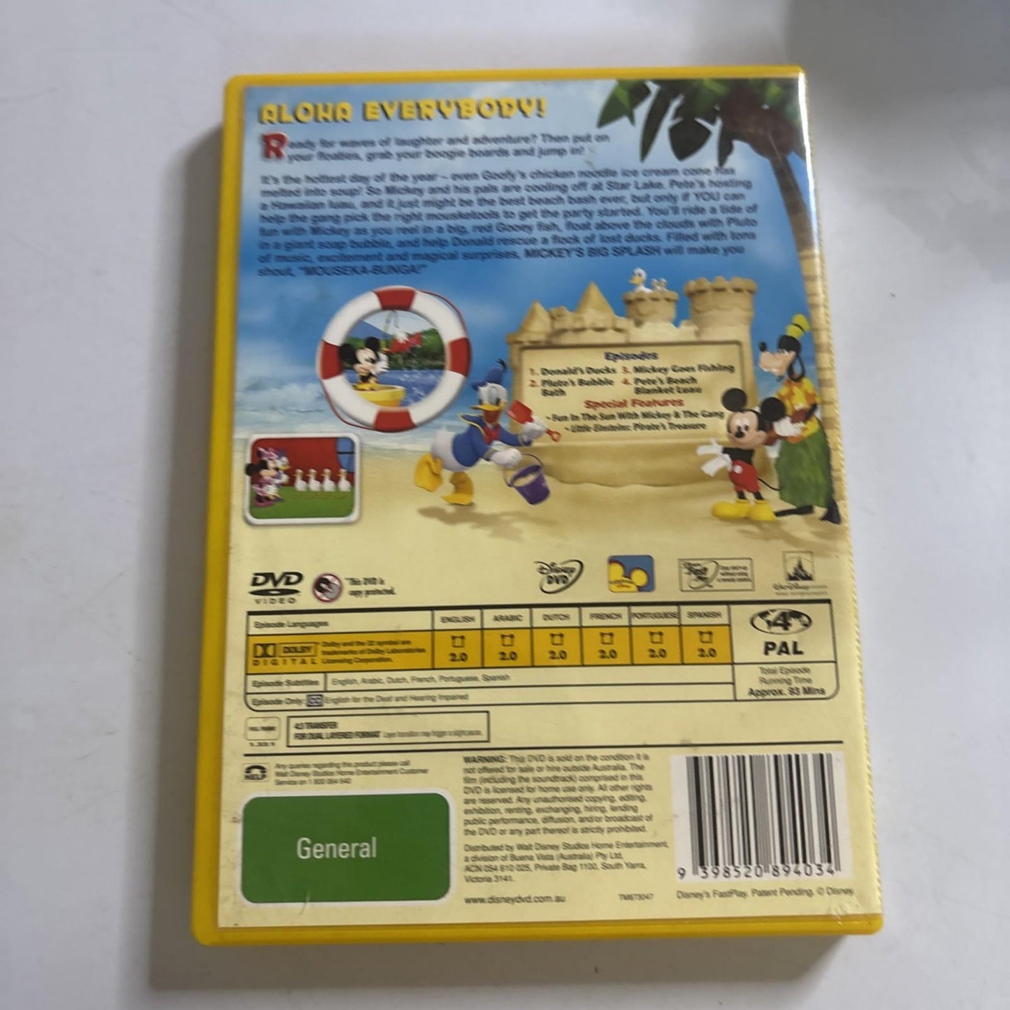 Mickey Mouse Clubhouse - Mickey's Big Splash (DVD, 2006) Region 4