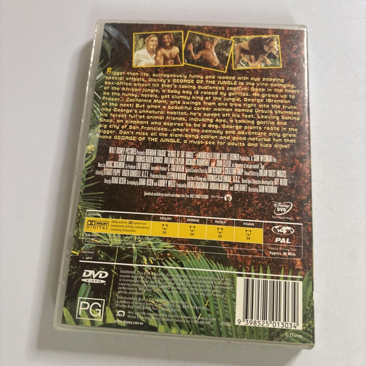 George Of The Jungle (DVD, 1997) Brendan Fraser Region 4