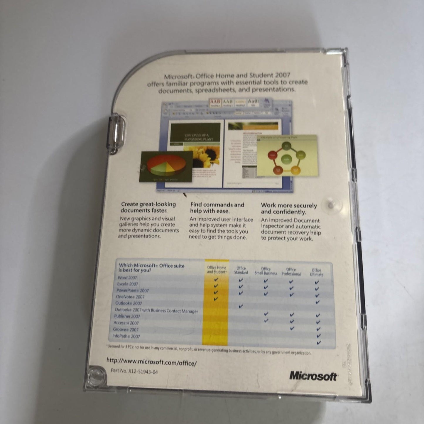 Microsoft Office Home & Student 2007 PC CD-ROM