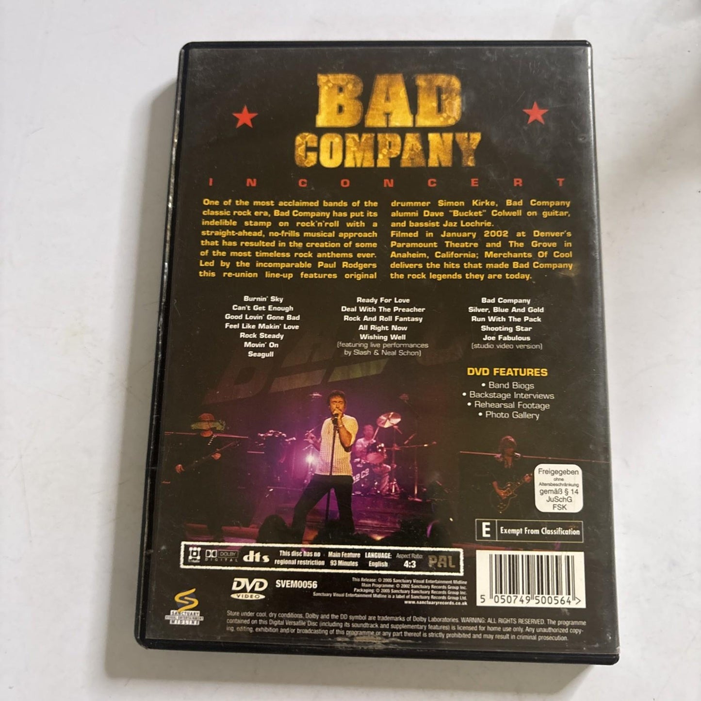 Bad Company In Concert - Merchants Of Cool (DVD, 2005) All Regions