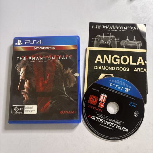 Metal Gear Solid V Phantom Pain - Day One Edition Sony PS4 Complete W/ Map