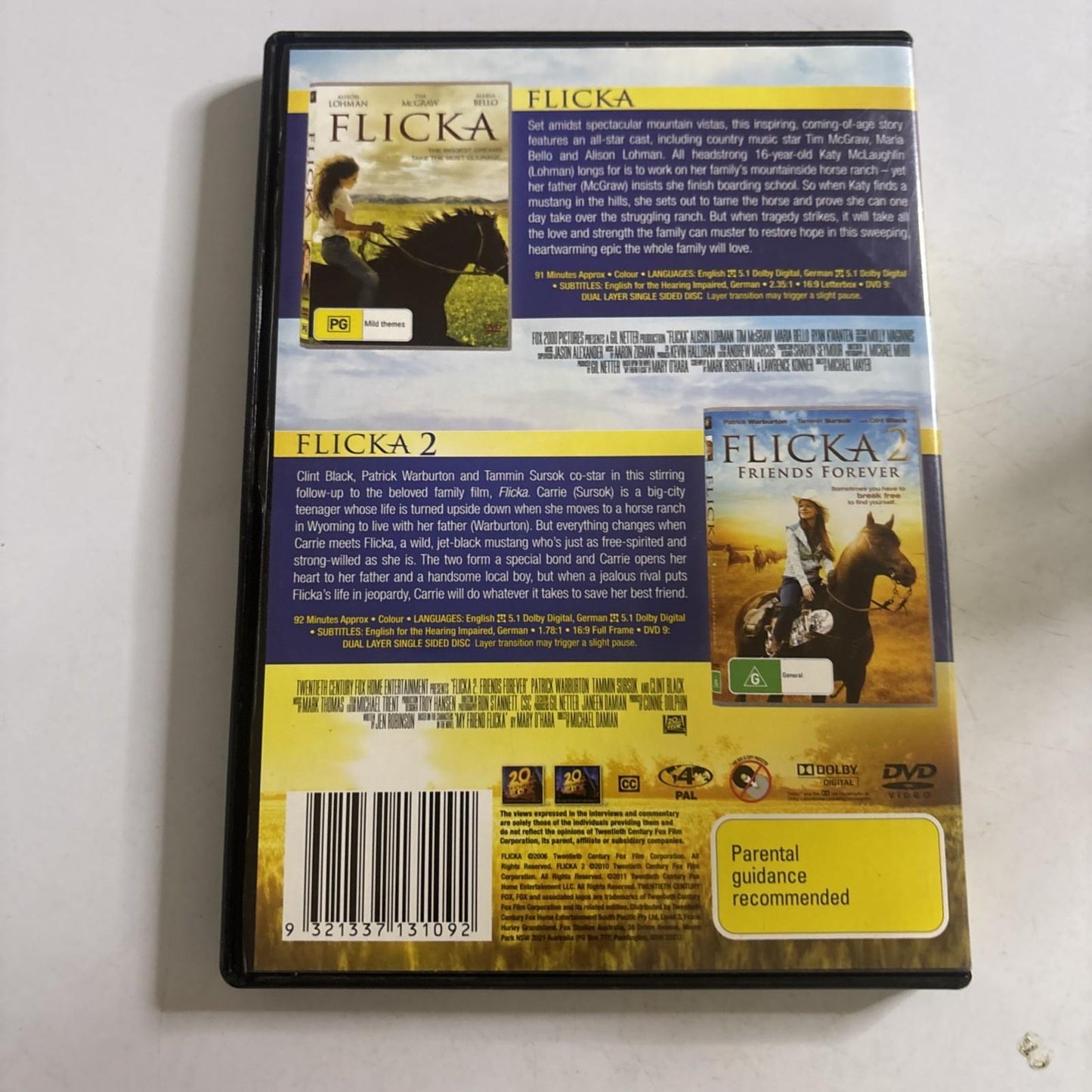 Flicka / Flicka 2 - Friends Forever (DVD, 2010) Region 4