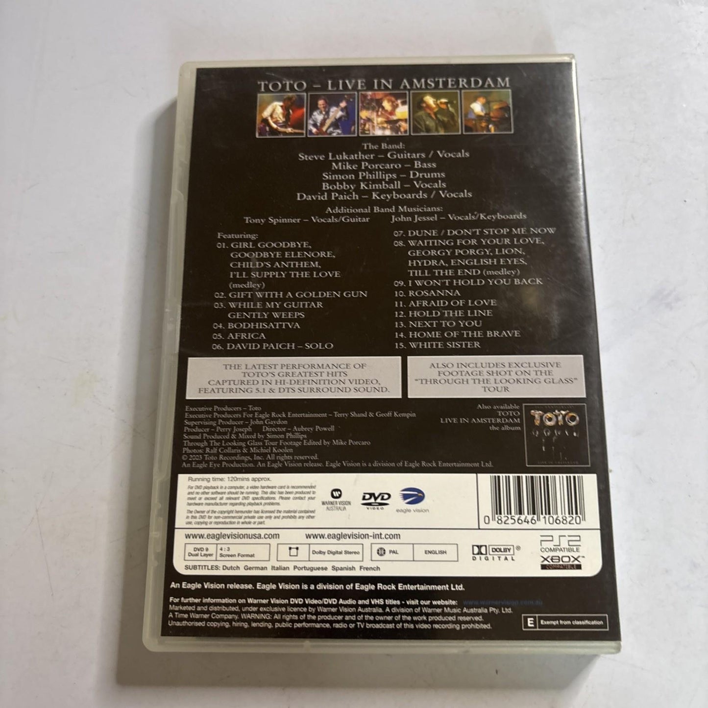 Toto - Live in Amsterdam (DVD, 2003) All Regions