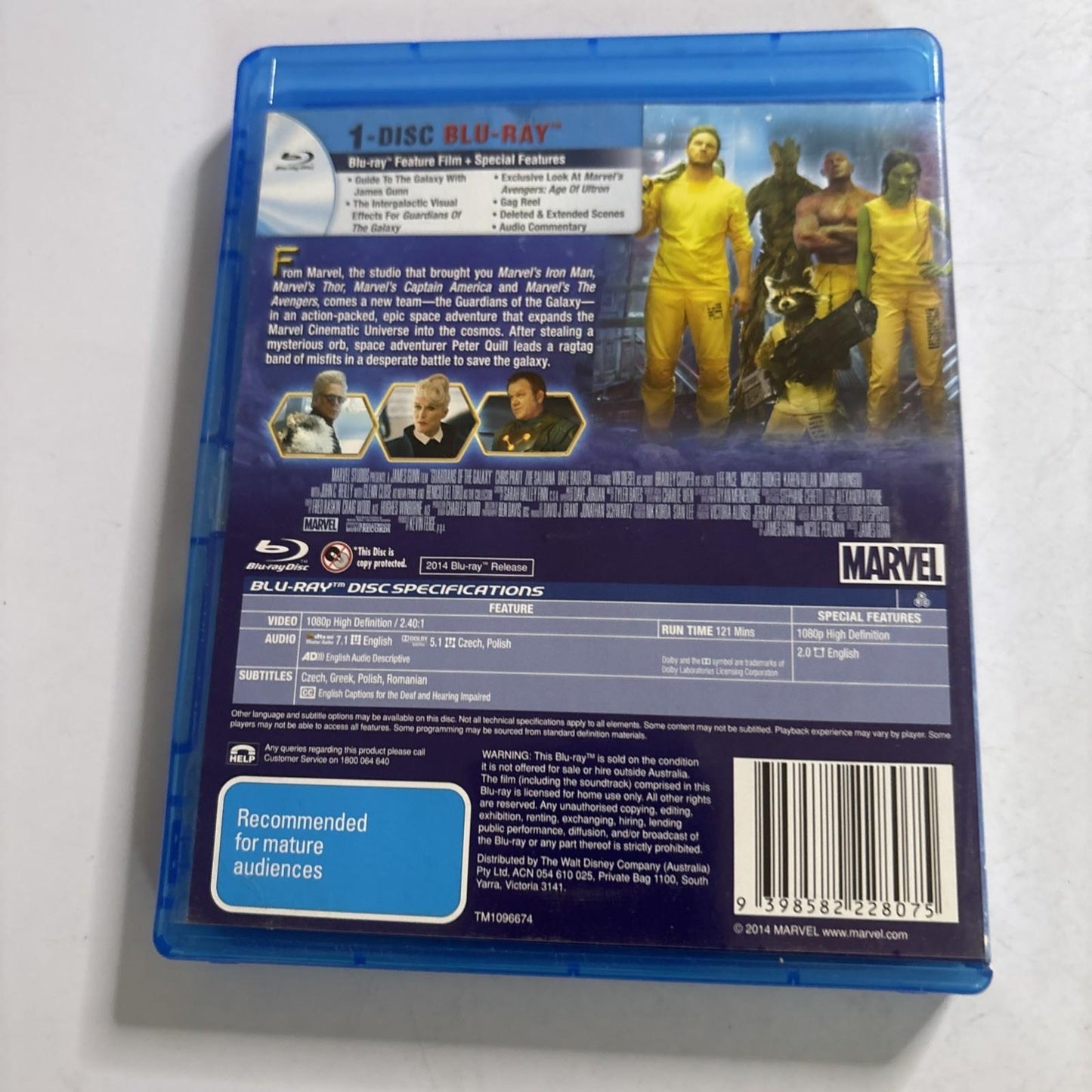 Guardians of the Galaxy (Blu-ray, 2014) Chris Pratt All Regions