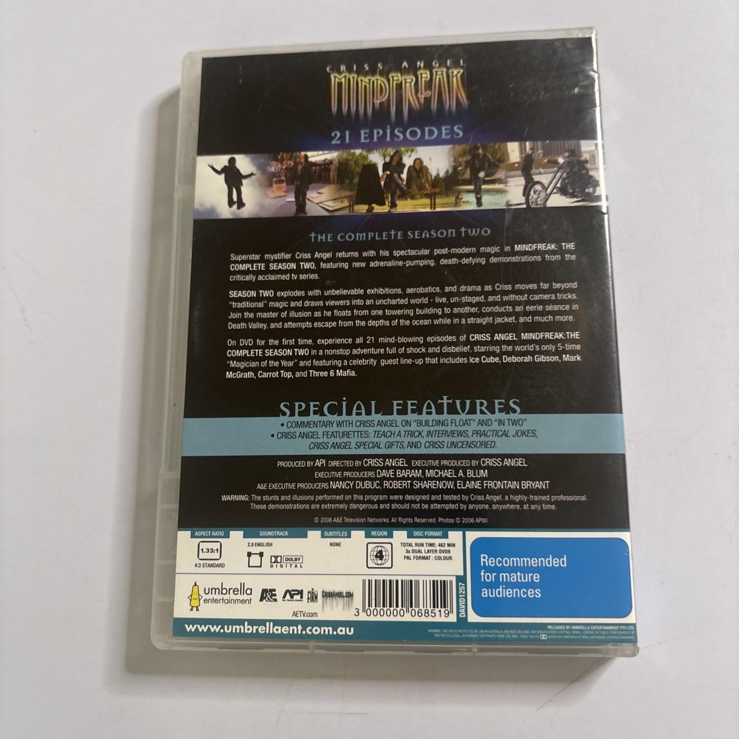 Criss Angel - Mindfreak : Season 2 (DVD, 2005) Region 4
