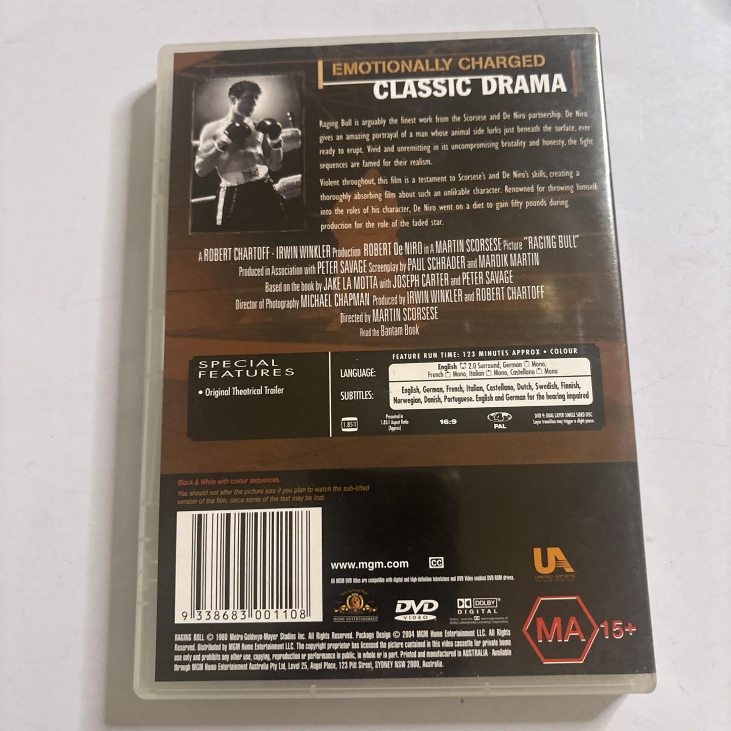 Raging Bull (DVD, 1980) Robert De Niro Region 4