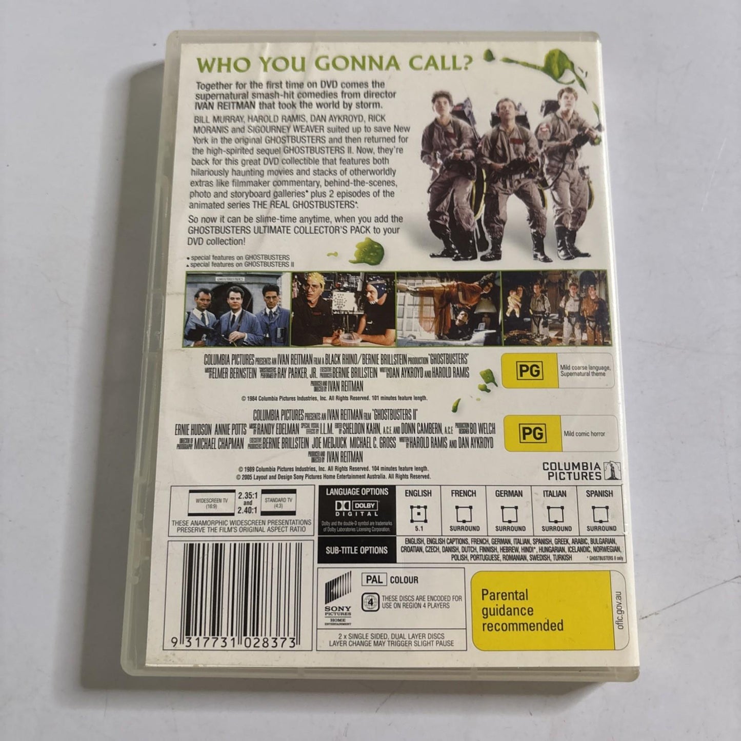 Ghostbusters / Ghostbusters II (DVD, 2-Disc) Bill Murray Region 4