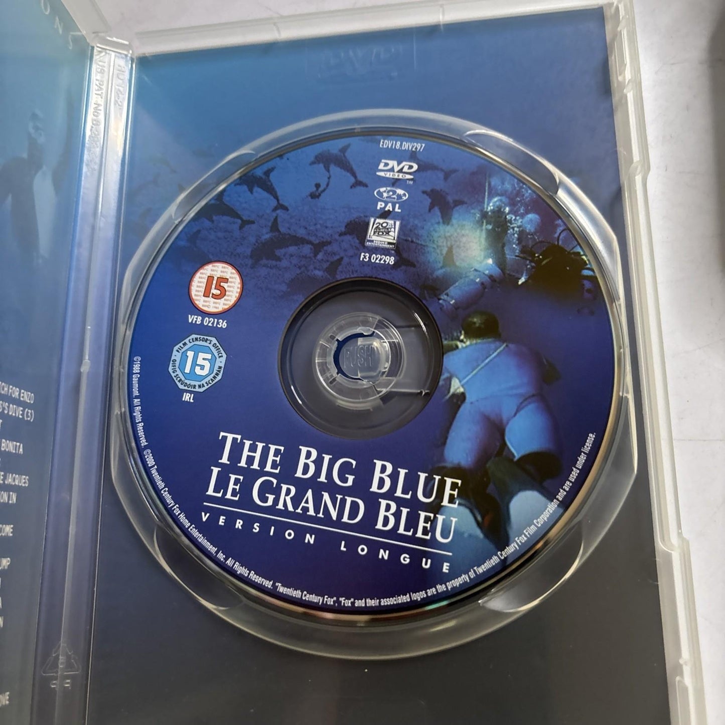 The Big Blue - Extended Version (DVD) Region 2 Luc Besson, Rosanna Arquette