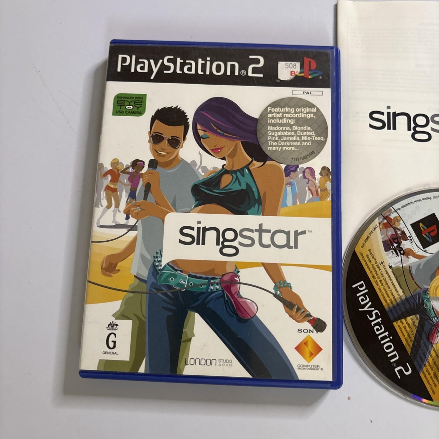 Singstar Sony PlayStation 2 PS2 Manual PAL