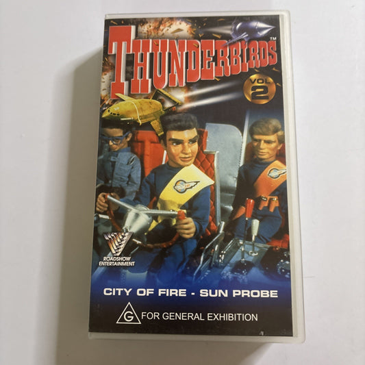 Thunderbirds  Volume 2 CITY OF FIRE & SUN PROBE  VHS Video Tape PAL