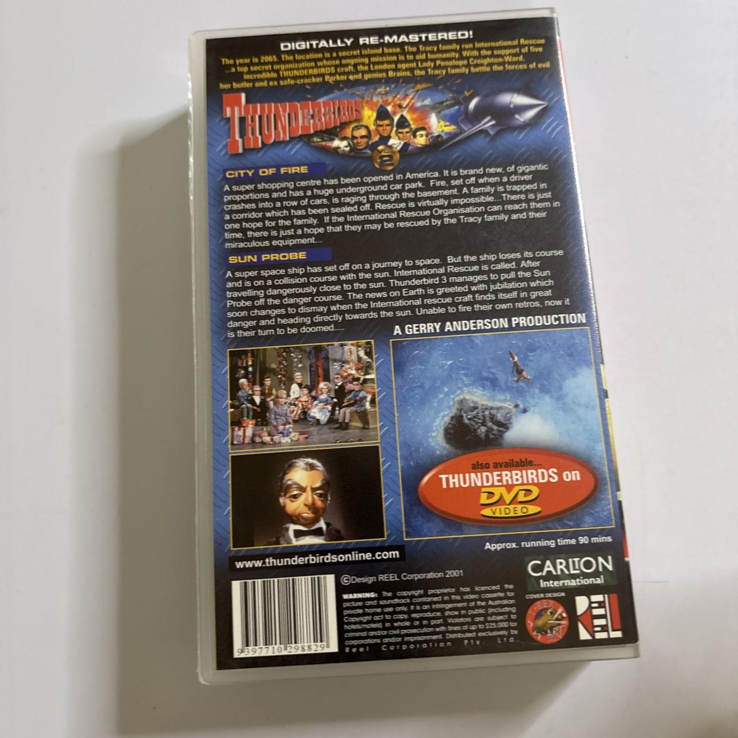 Thunderbirds  Volume 2 CITY OF FIRE & SUN PROBE  VHS Video Tape PAL
