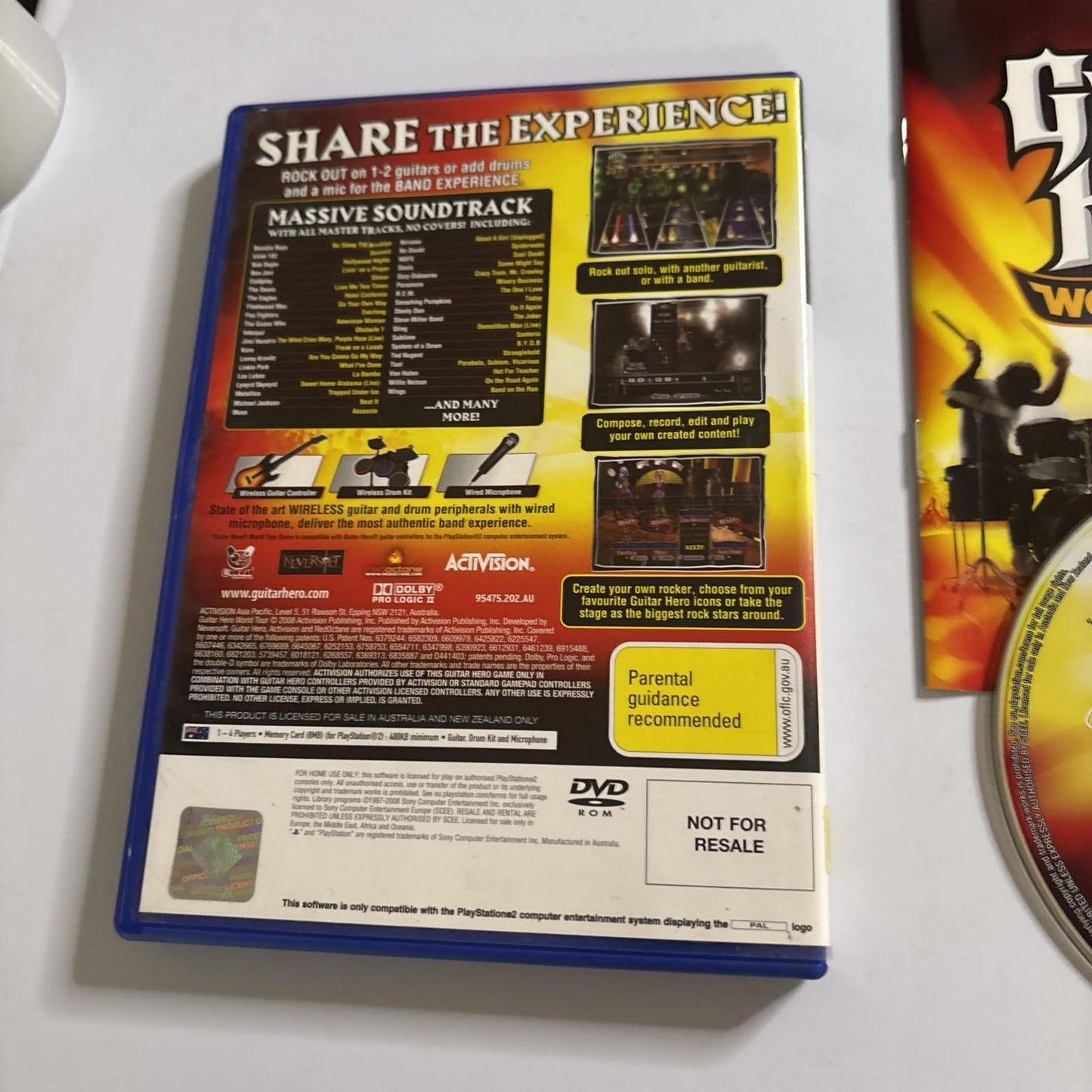 Guitar Hero World Tour Sony Playstation 2 PS2 Manual PAL
