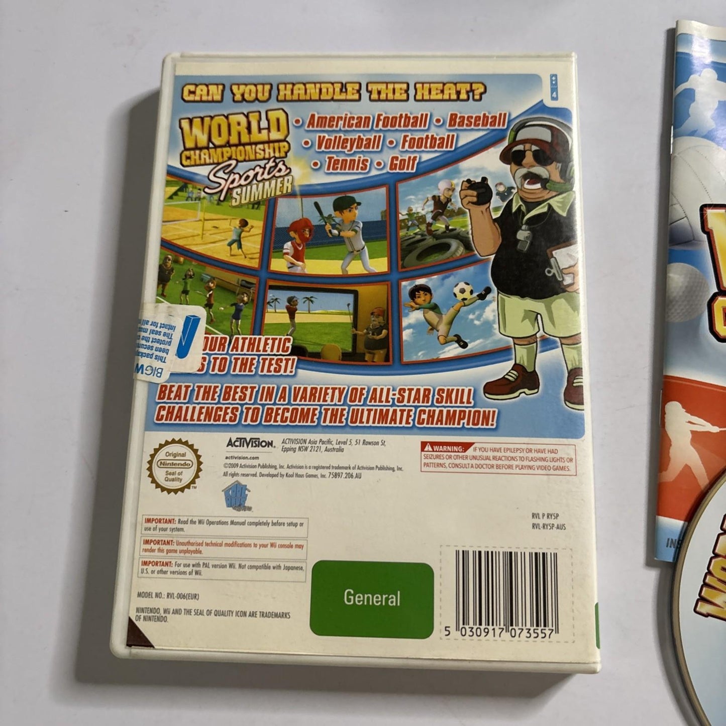 World Championship Sports Summer - Nintendo Wii - PAL Manual