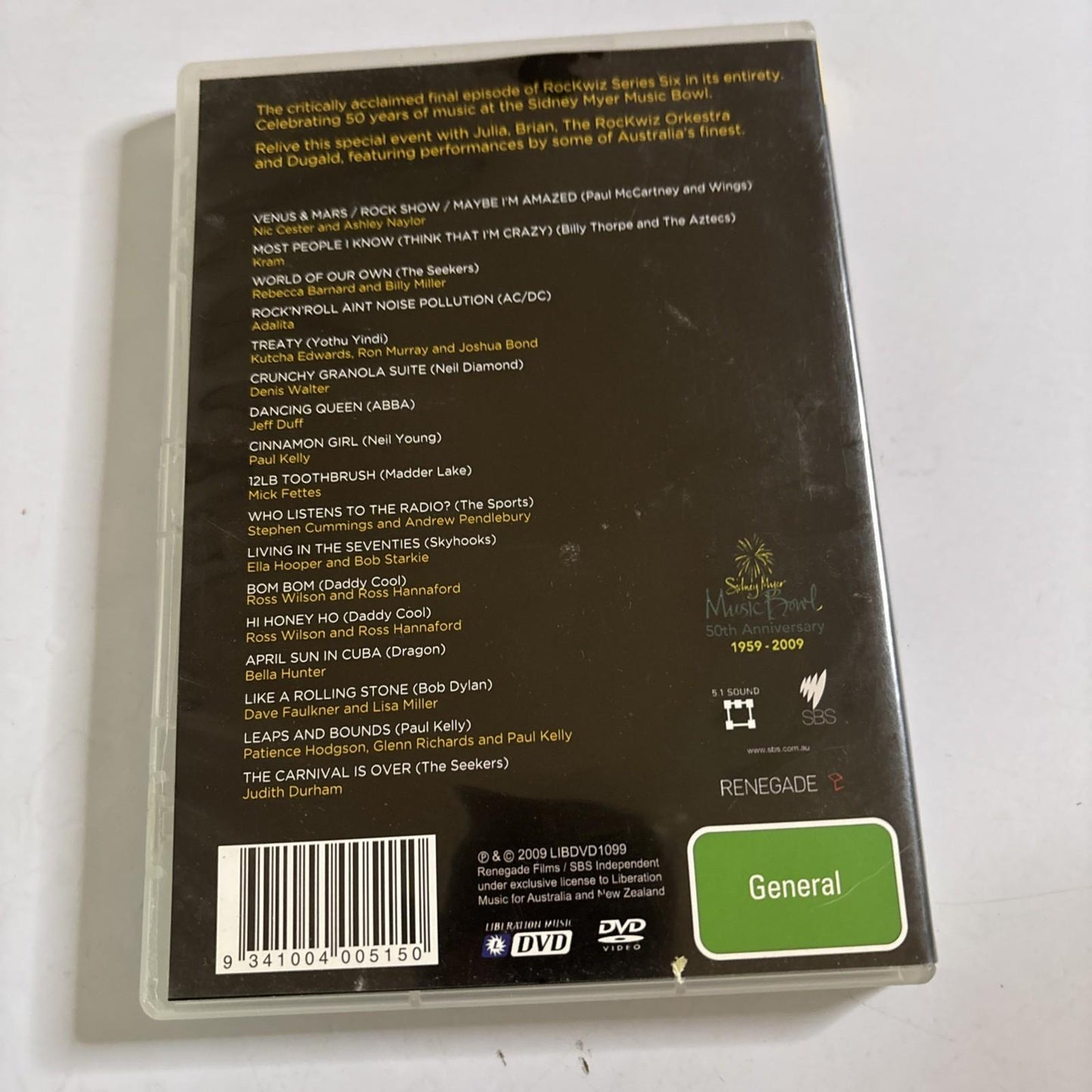 Rockwiz - Salutes The Bowl DVD SBS Sidney Myer Music Bowl Concert All Regions
