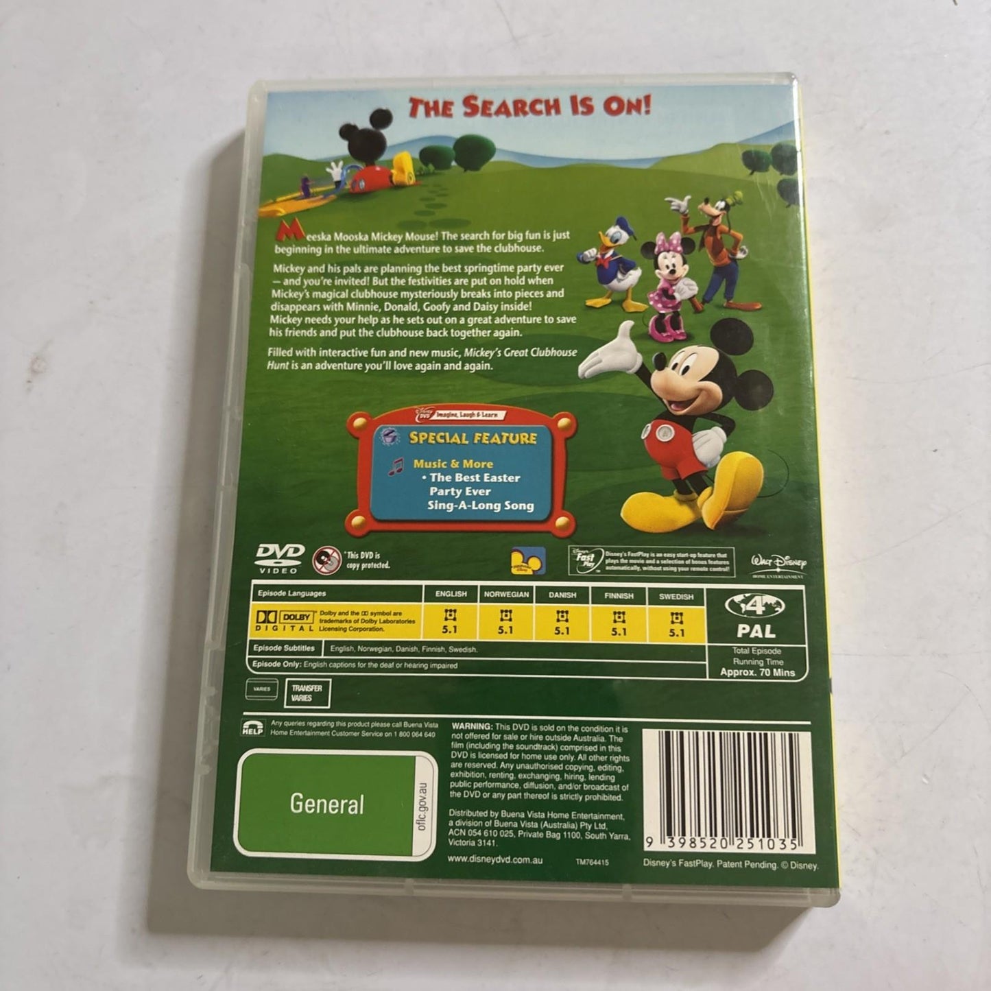 Mickey's Great Club House Hunt (DVD, 2007) Region 4