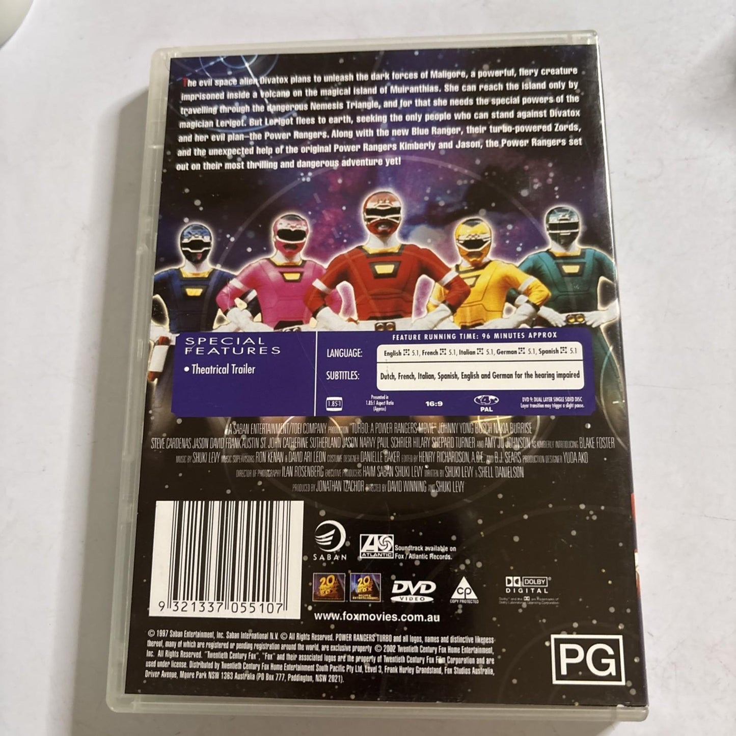 A Power Rangers Movie - Turbo (DVD, 1997) Region 4