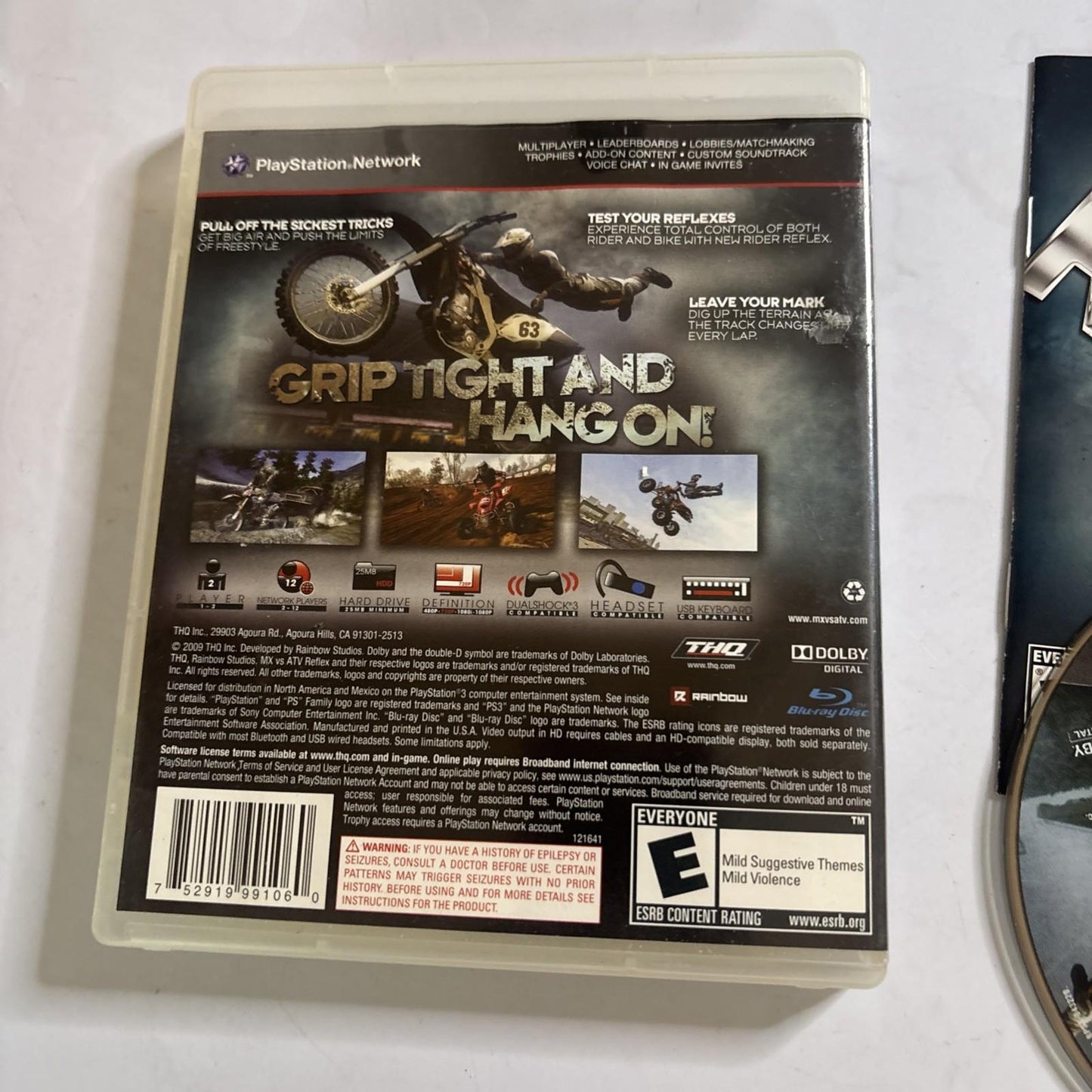 MX vs ATV Reflex - SONY Playstation 3 PS3 Manual